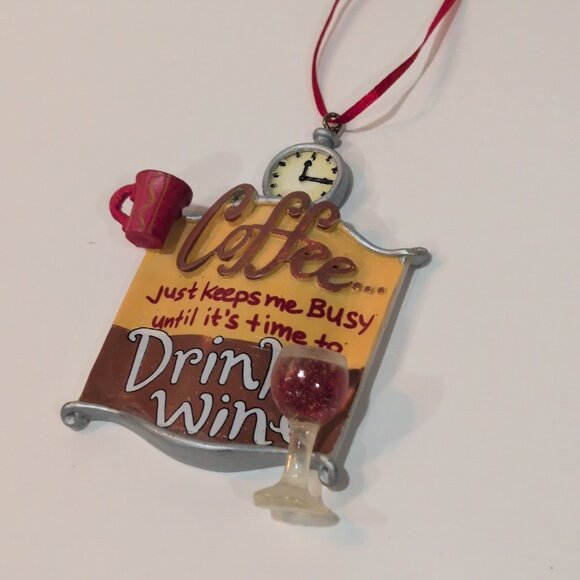 Kurt S. Adler Christmas Tree Ornament Decoration Coffee And Wine - Picture 2 of 3